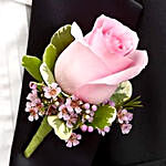 Delicate Pink Rose boutonniere