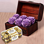 Forever Purple Roses & Ferrero Rocher Combo