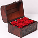 Forever Red Roses In Wooden Box