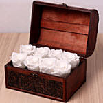 White Forever Roses & Ferrero Rocher Combo