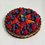 Elegant Blue Rose & Berry Tart Cake