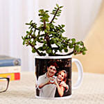 Jade Plant In White Personalised Mug With Ferrero Rocher