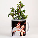Jade Plant In White Personalised Mug With Ferrero Rocher
