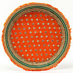 Thread Embroidery Orange Thali Set