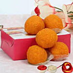 Motichoor Laddoo Box 500 Gm With Moli & Roli Cahwal For Bhaidooj