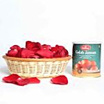 Rose Petals Basket and Sweets