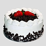 Black Forest Cake & Black Forever Rose In Glass Dome
