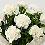 8 White Carnations Bouquet Small