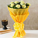 8 Yellow Carnations Bouquet Small