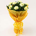 8 Yellow Carnations Bouquet Small