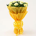 8 Yellow Carnations Bouquet Small