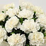 12 White Carnations Bouquet Medium