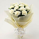 12 White Carnations Bouquet Medium