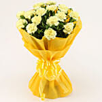15 Yellow Carnations Bouquet Medium