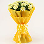 15 Yellow Carnations Bouquet Medium