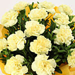 15 Yellow Carnations Bouquet Medium