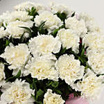25 White Carnations Bouquet Small