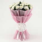 25 White Carnations Bouquet Small