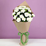 Beautiful Serene White Carnations Bouquet