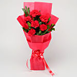 Captivating 6 Red Carnations Bunch