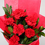 Captivating 6 Red Carnations Bunch