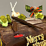 Festive Christmas Tree Chocolate Log Cake