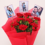 Personalised beautiful Red Carnations Bouquet