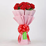Ravishing 12 Red Carnation Bouquet