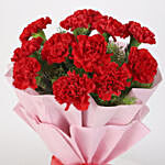 Ravishing 12 Red Carnation Bouquet
