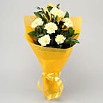 Sunny Side Up 6 Yellow Carnations Bunch