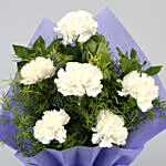 White Heavenly Carnations Bunch