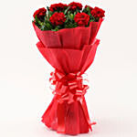 8 Red Carnations Bouquet Small