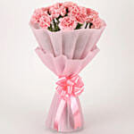 Pretty Pink Carnations Bouquet with Chocolate Cake