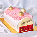 Raspberry Lychee Log Cake