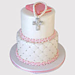 2 Layered Christening Truffle Cake