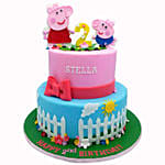 2 Layered Peppa Pig Black Forest Cake