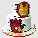 2 Layer Iron Man Butterscotch Cake