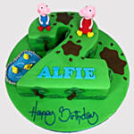 2 Years Old Peppa Pig Theme Black Forest Cake