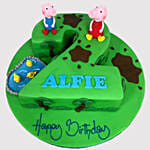 2 Years Old Peppa Pig Theme Truffle Cake