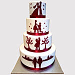 4 Layered In Love Couple Vanilla Cake