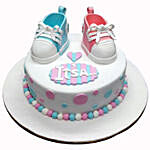 Baby Shoes Fondant Butterscotch Cake