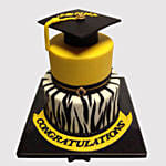 Black and Yellow Graduation Black Forest Cake