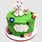 Cute Dog Designer Vanilla Cake