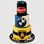 Designer Car Themed Butterscotch Cake