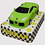 Designer Green Car Black Forest Cake
