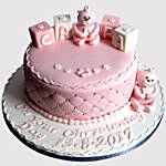 Designer Pink Christening Black Forest Cake