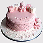 Designer Pink Christening Vanilla Cake