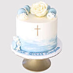 Floral Christening Vanilla Cake