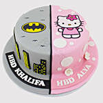 Hello Kitty and Batman Theme Truffle Cake