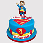Hey Superman Fondant Butterscotch Cake